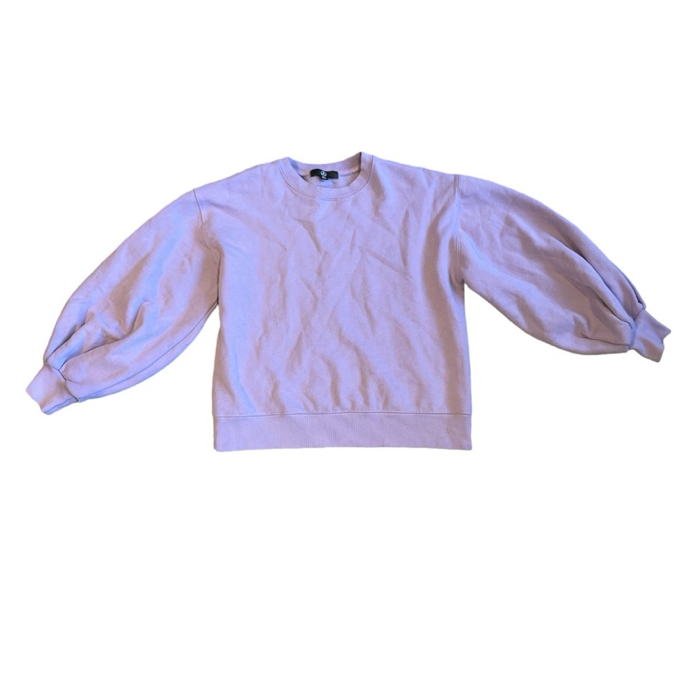 Purple Missguided Puff Sleeve Crewneck Sweater Sweatshirt size small